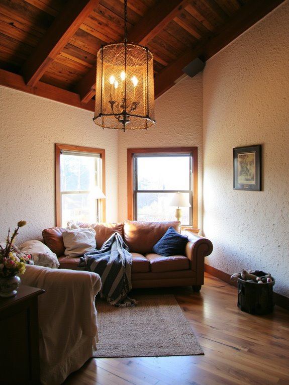 oversized fixtures create warmth