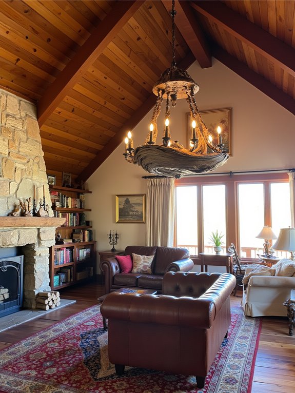 oversized fixtures enhance ceilings