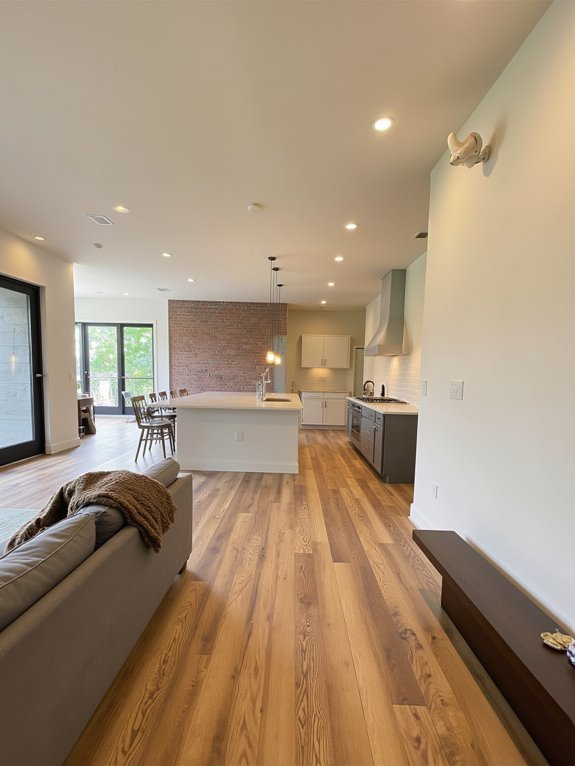 recessed lighting defines spaces