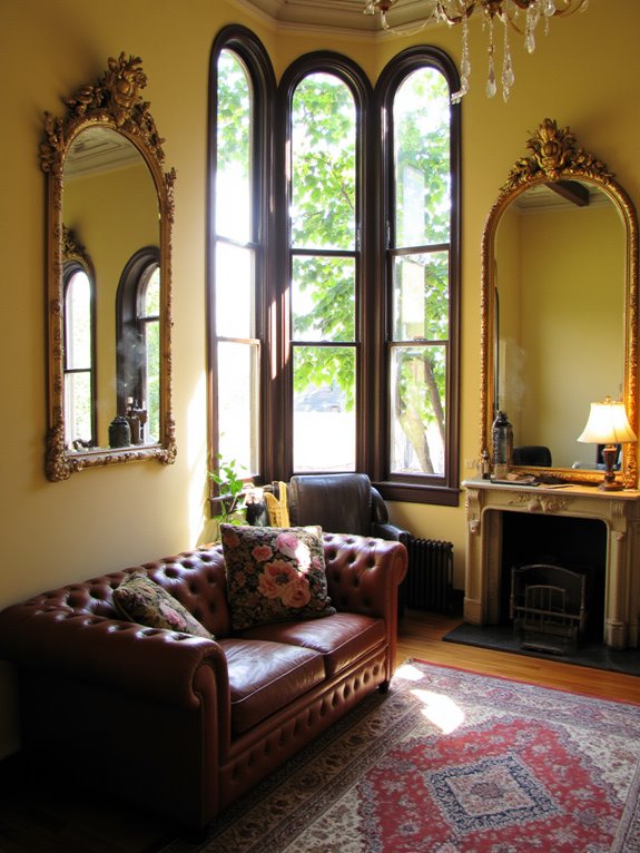 reflective mirrors enhance lighting