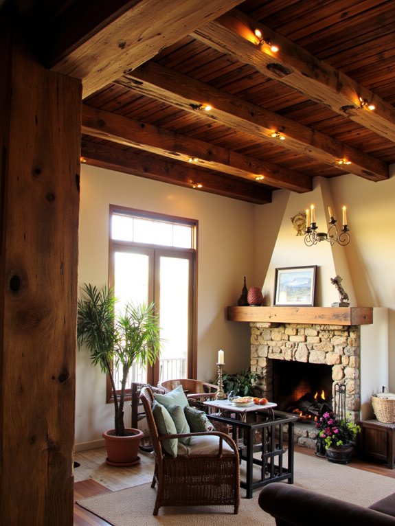 rustic beams create warmth