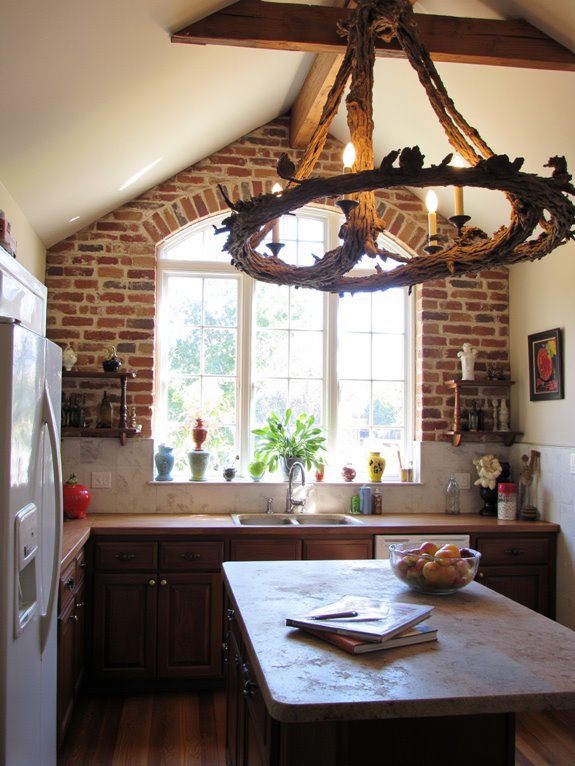 rustic chandeliers for warmth