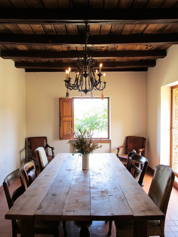 rustic elegance through chandeliers