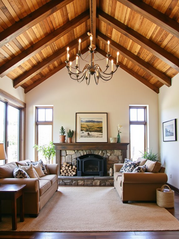 rustic elegance through chandeliers