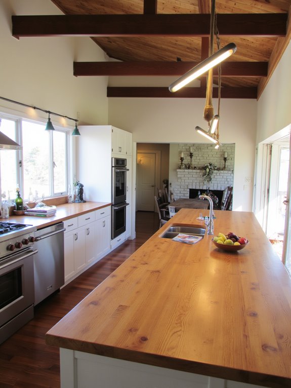 sleek linear kitchen lighting