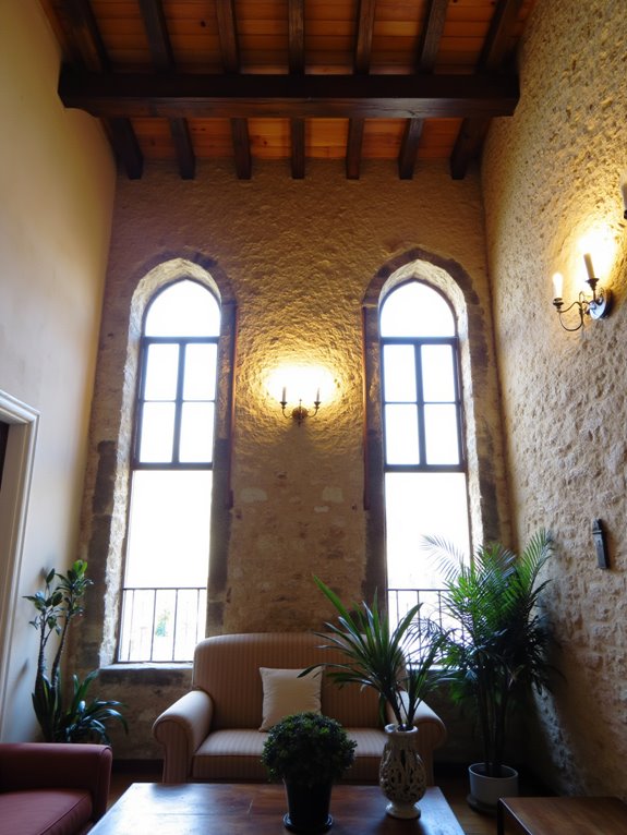 stylish sconces enhance verticality