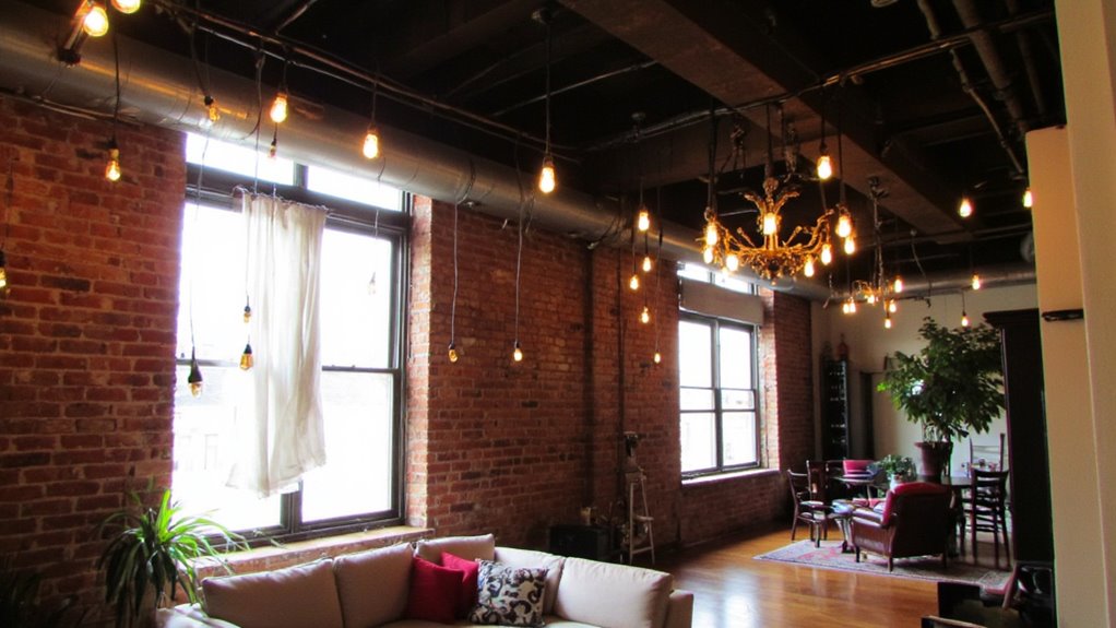 Photo inspiration: Exposed Metal Lighting For Lofts Reference: 19 Unique Exposed Ceiling Lighting Ideas For An Urban Vibe