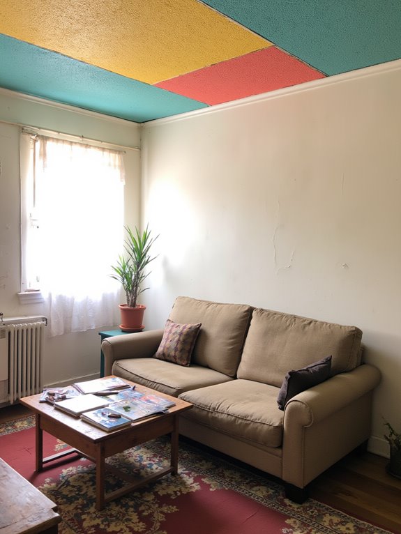 vibrant colorful ceiling tiles