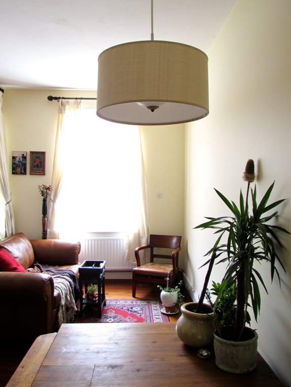 warm inviting drum shade lighting