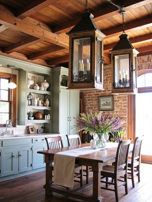 warm rustic lantern charm