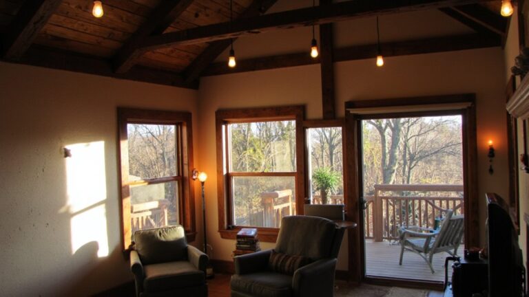 warm vaulted ceiling lighting