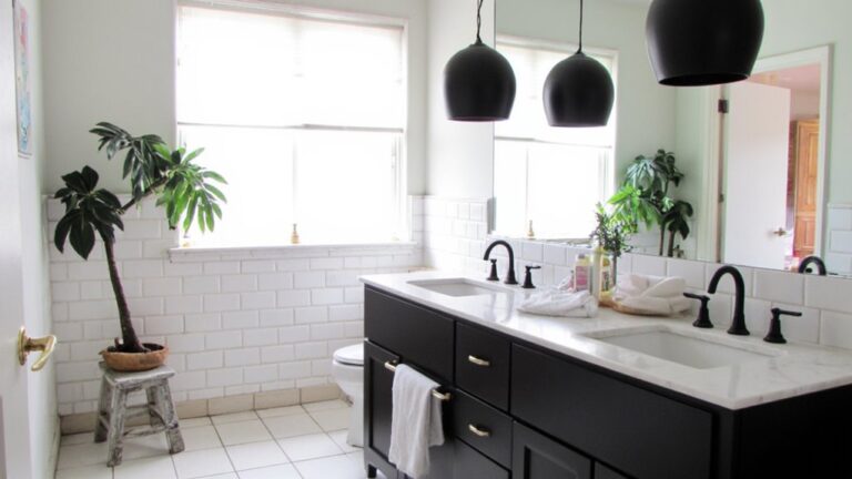 bold black bathroom lighting