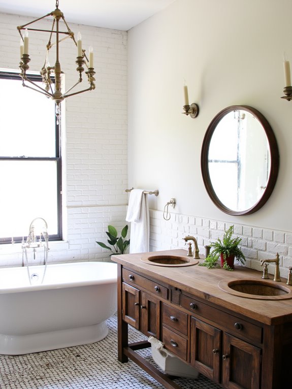 bold chandeliers elevate bathrooms