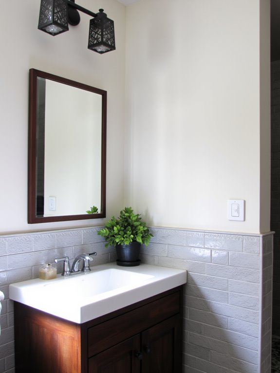 bold geometric bathroom lighting
