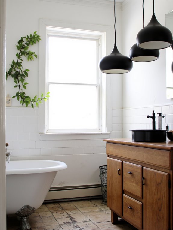 clustered black pendant lights