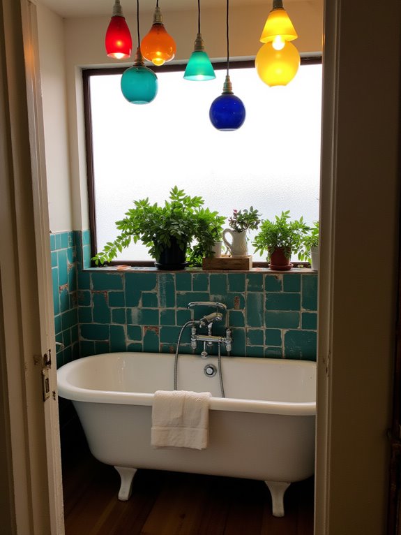 colorful bathroom pendant lighting