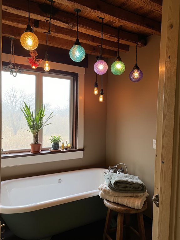 colorful hanging light ambiance