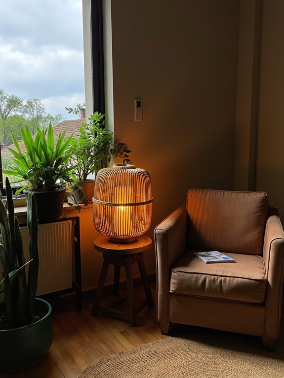 cozy rattan and wicker ambiance