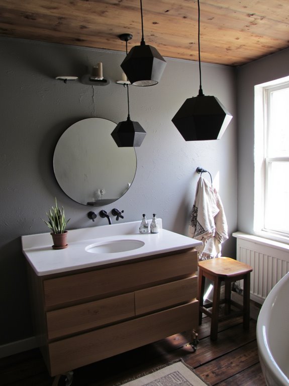 geometric black pendant lights