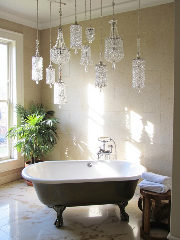 glamorous crystal pendant lighting