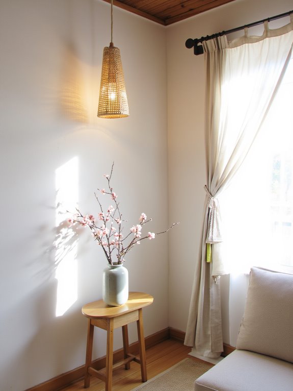 handcrafted lighting adds warmth