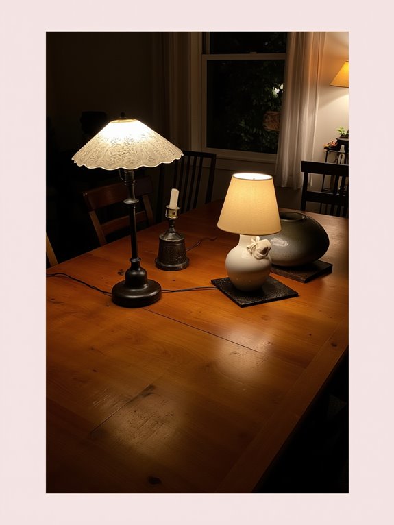 lamp shapes enhance dining