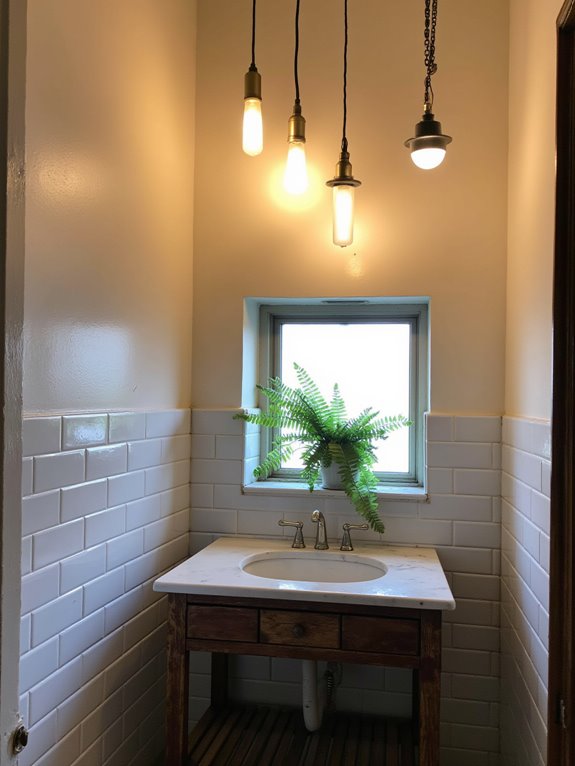 layered lighting for bathrooms