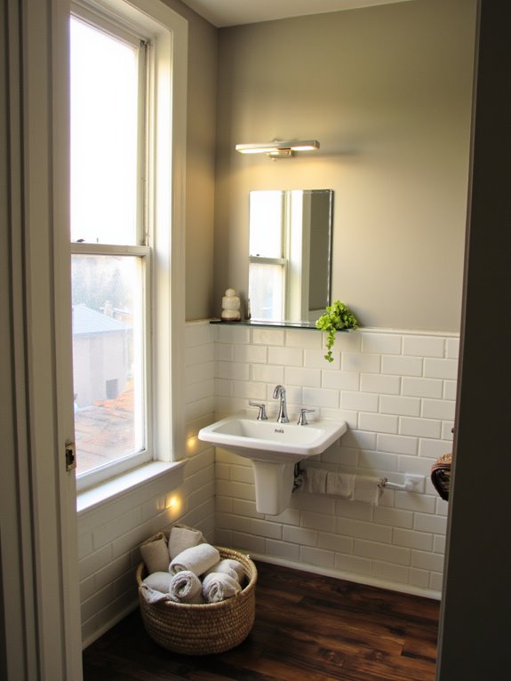 lighting enhances small bathrooms