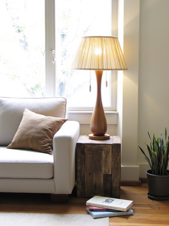 natural wood and bamboo