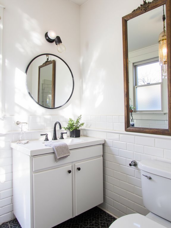 pendant lights and mirrors