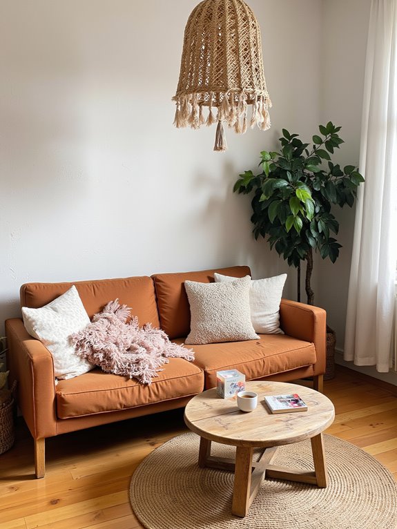 rattan fixtures add warmth