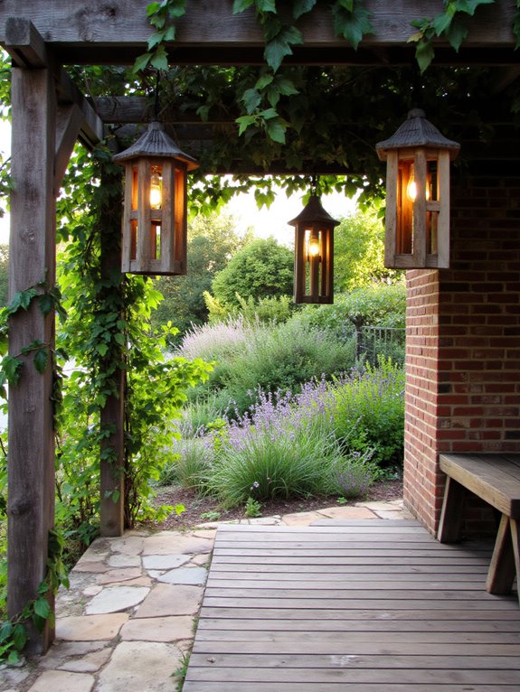 rustic wooden outdoor lighting