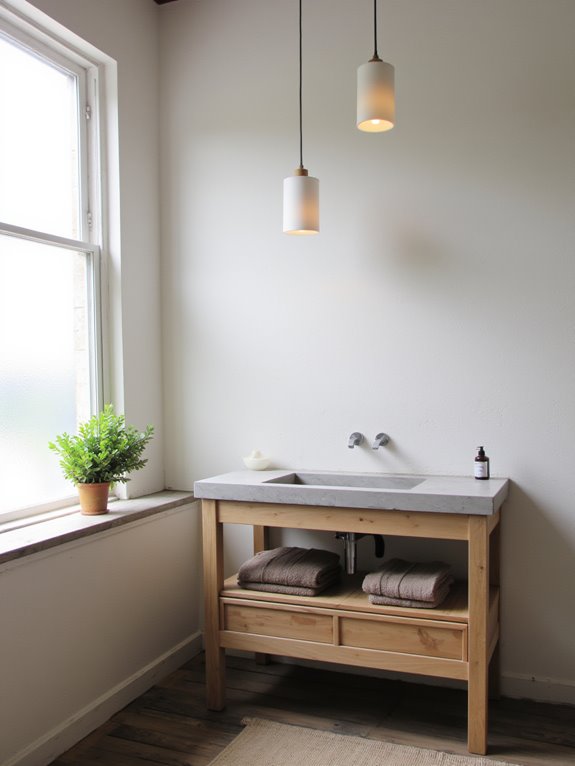 serene japandi bathroom retreat