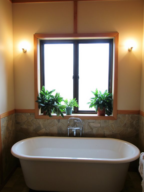 serene spa like bathroom lighting