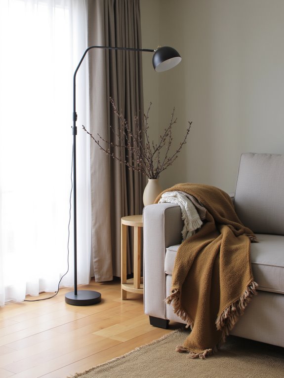 sleek floor lamps enhance aesthetics