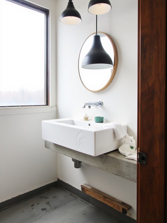 sleek functional bathroom lighting