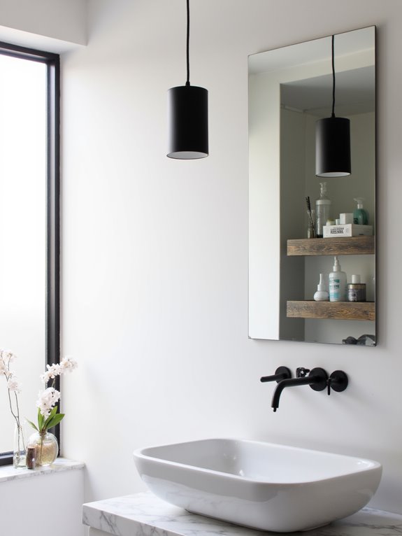 sleek minimalist bathroom lighting