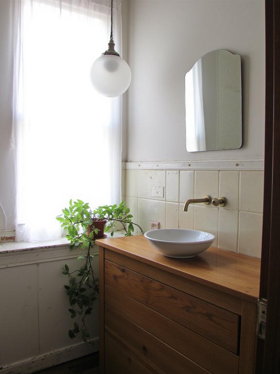 soft diffused bathroom lighting