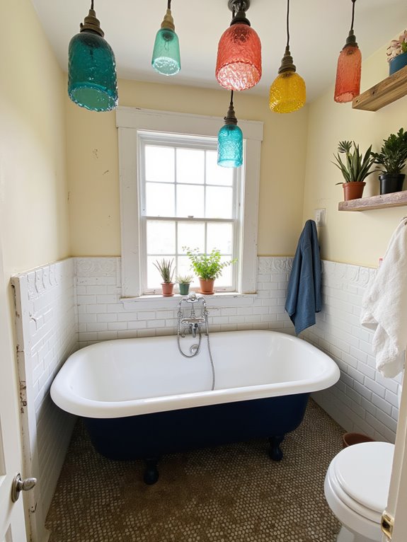 vibrant colorful bathroom lighting