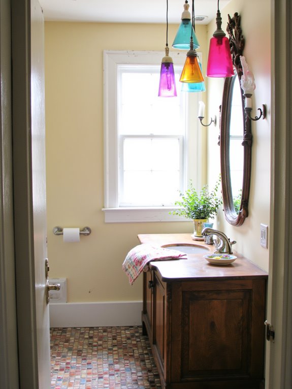 vibrant colorful pendant lights