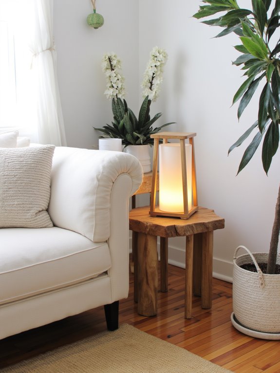 wooden lanterns enhance tranquility