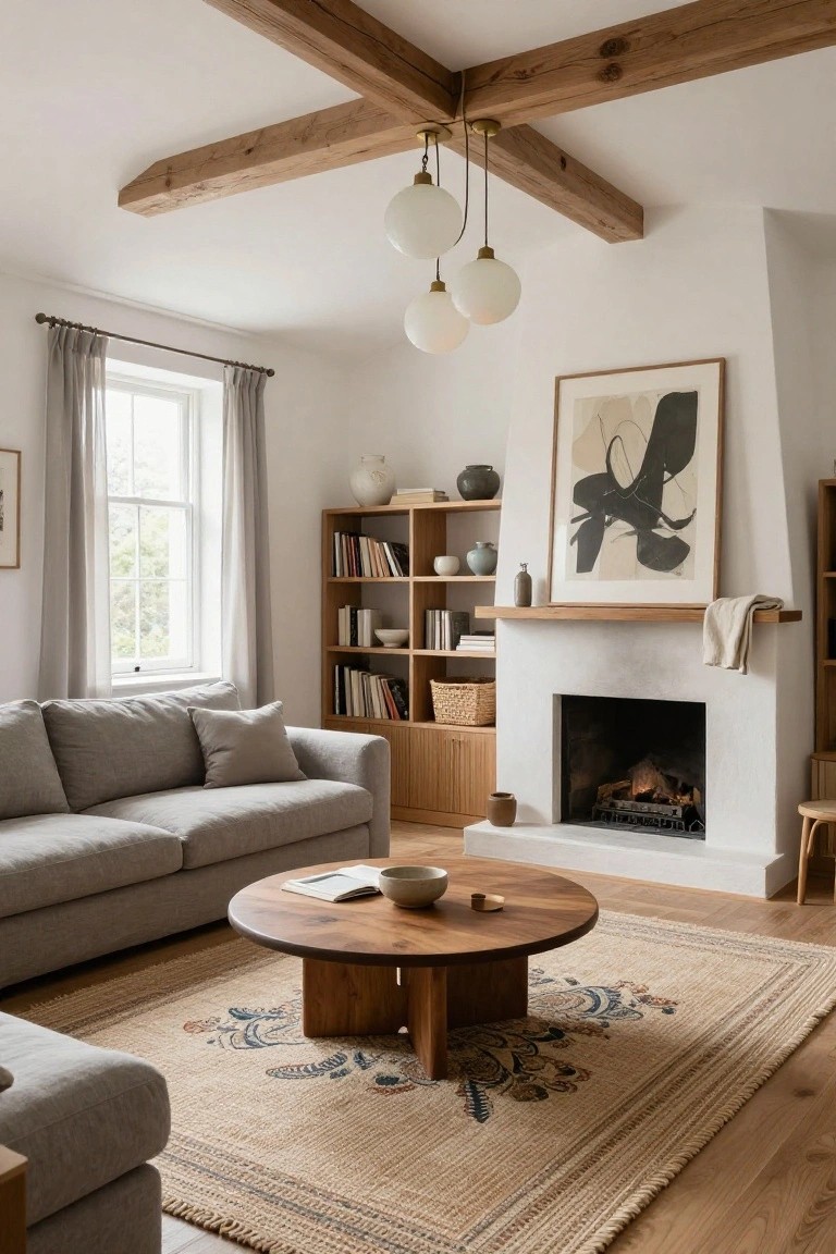 Pendant Lights from Exposed Beams