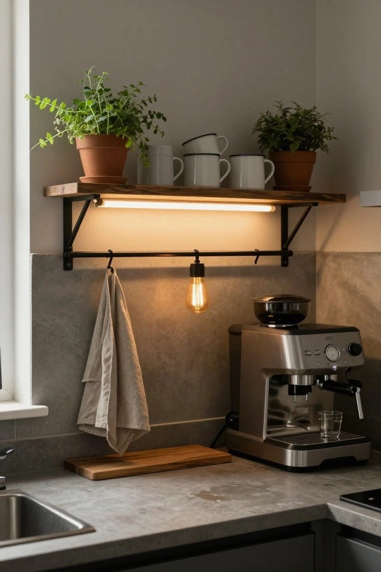 Warm Under-Shelf Kitchen Lighting