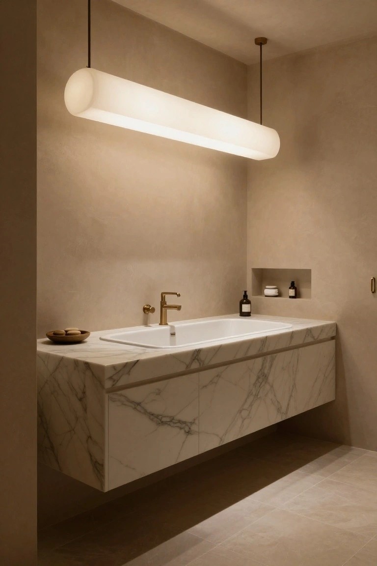 Soft Cylinder Pendant Over the Sink