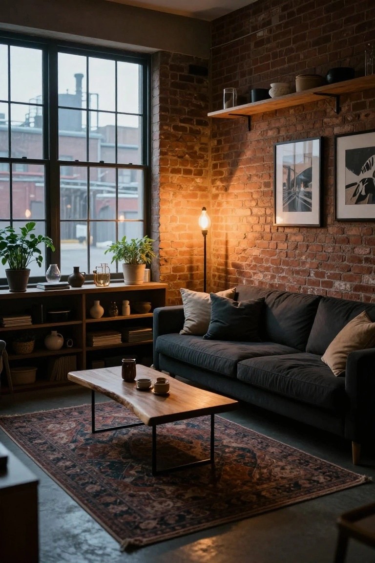Soft Lighting from a Tall Floor Lamp